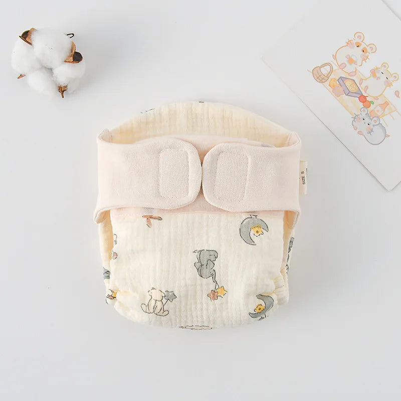New Summer Cotton Baby Reusable Taped Diaper Cartoon Baby Training Pants Infant Shorts Nappies Panties Changing Underwear Cloth