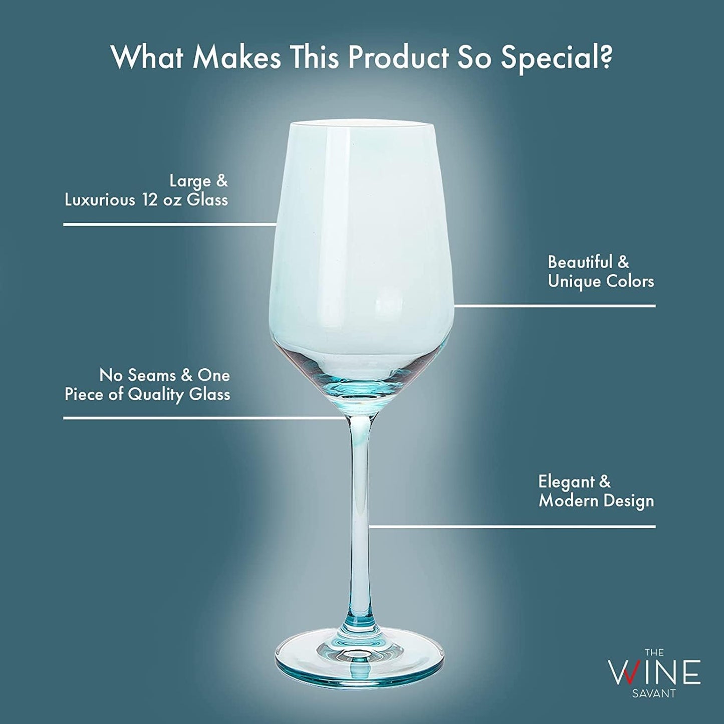 Unique Italian Style Wine Glass 12 Oz