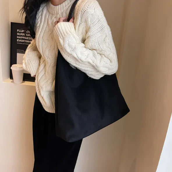 Vintage Charm Suede Oversized Shoulder Bag - Zayd’s Department Store