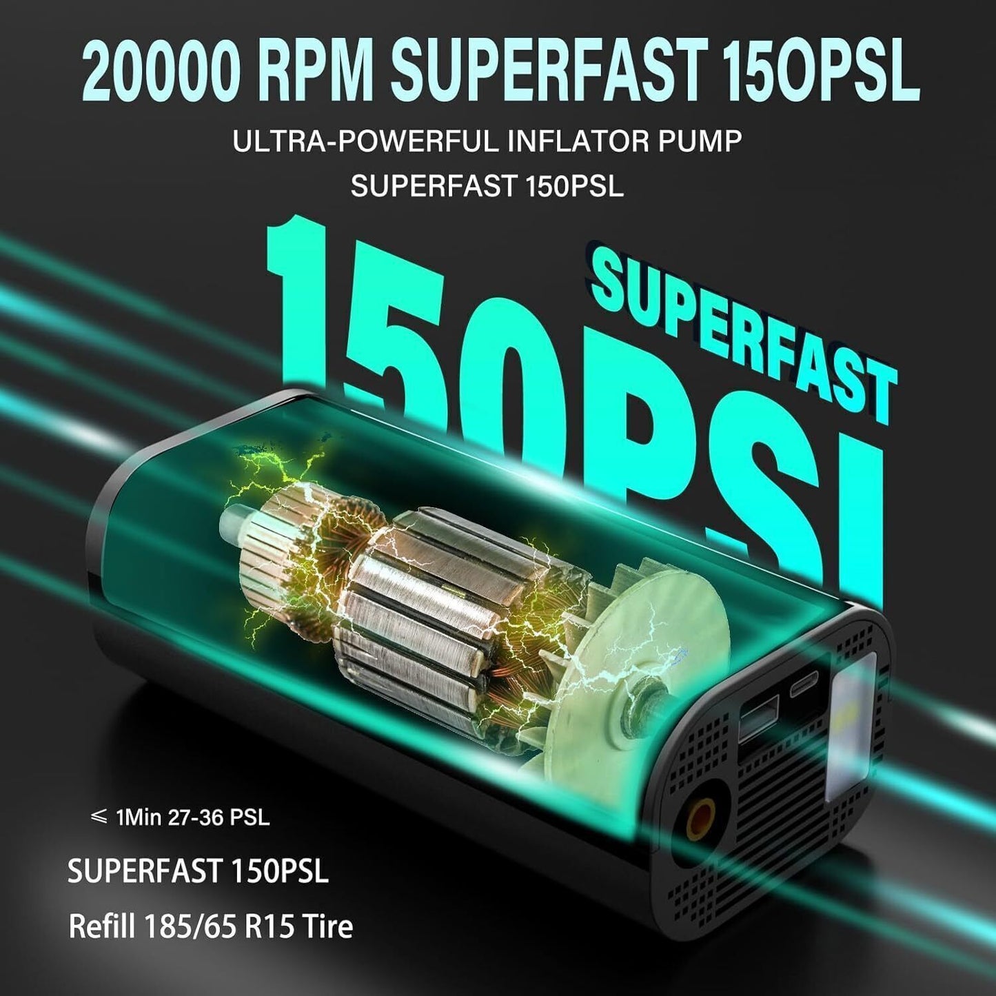 150 PSI Tire Inflator Car Air Compressor - Zayd’s Department Store