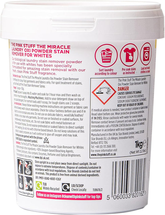 Miracle Laundry Oxi Powder Stain Remover for Whites, 35.2 Oz