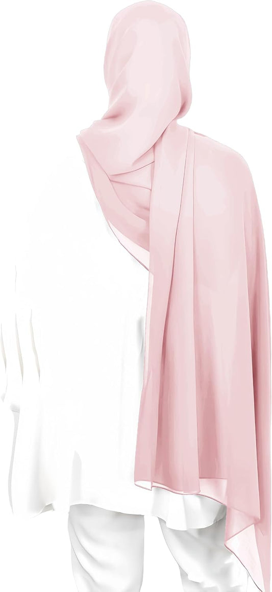 Premium Chiffon Hijab Head Scarf Shawl Wrap for Muslim Women Lightweight