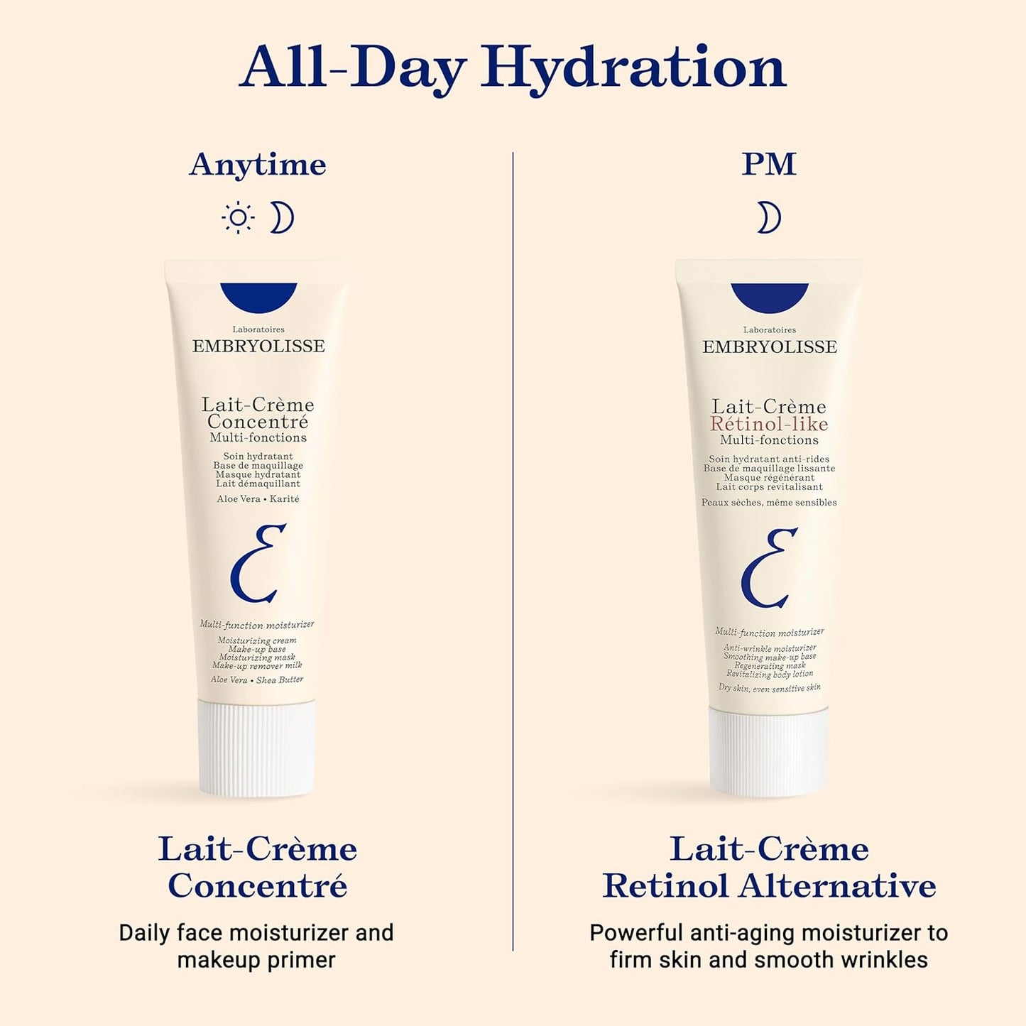 Embryolisse Lait-Crème Concentré Face Moisturizer and Makeup Primer, French Face Cream with Shea Butter & Aloe Vera