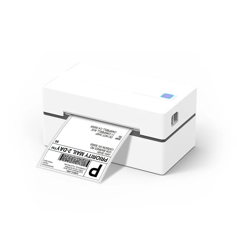 Thermal Label Printer Portable No Ink Required 203DPI 4x6 for Small Business Bluetooth USB High Speed Express Airway Bill - White color