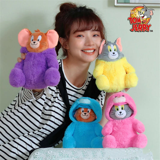 Original Tom And Jerry Plush Stuffed Toy Cat Mouse Cartoon Movie Characters Cosplay Bear Clothes Stuffed Animals Doll Gift