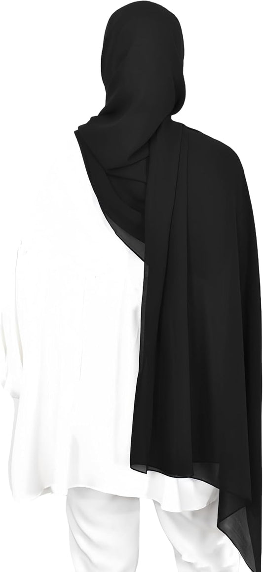 Premium Chiffon Hijab Head Scarf Shawl Wrap for Muslim Women Lightweight