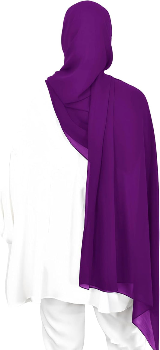 Premium Chiffon Hijab Head Scarf Shawl Wrap for Muslim Women Lightweight