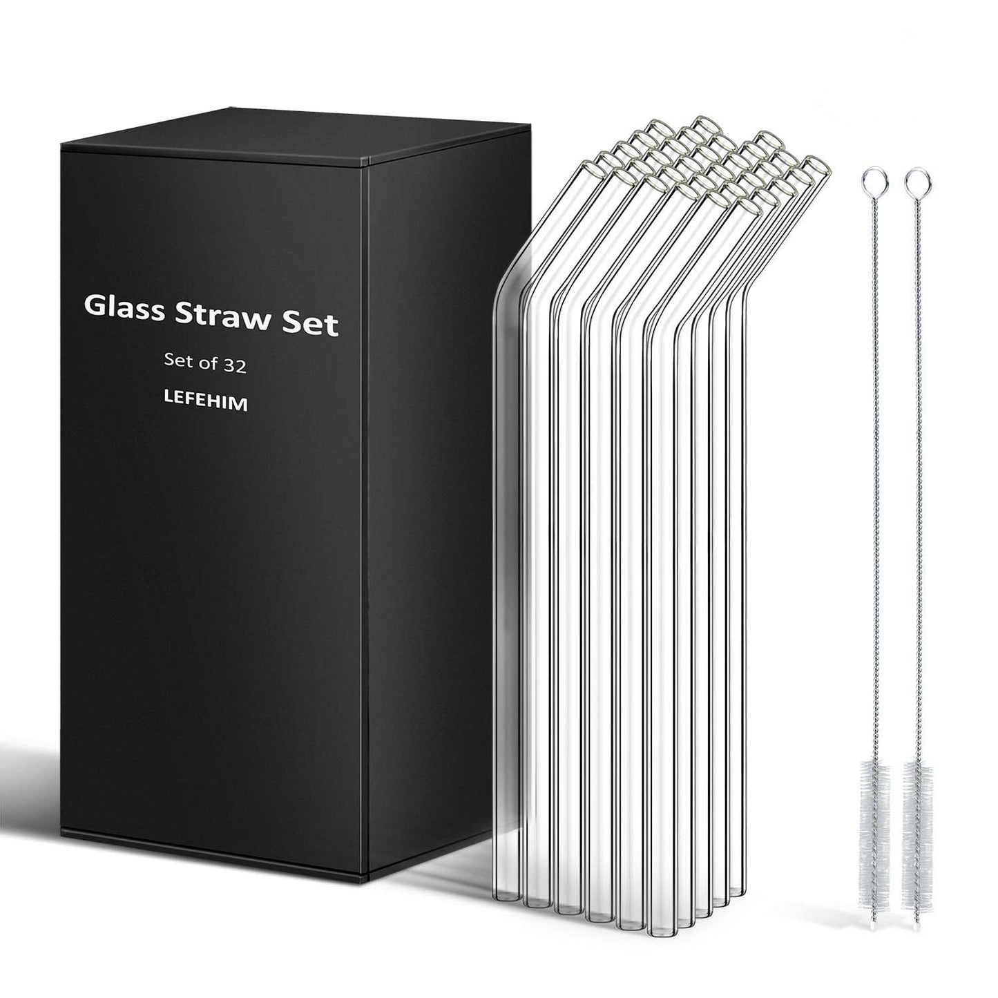Reusable Glass Straws : 32 Pack Glass Straws