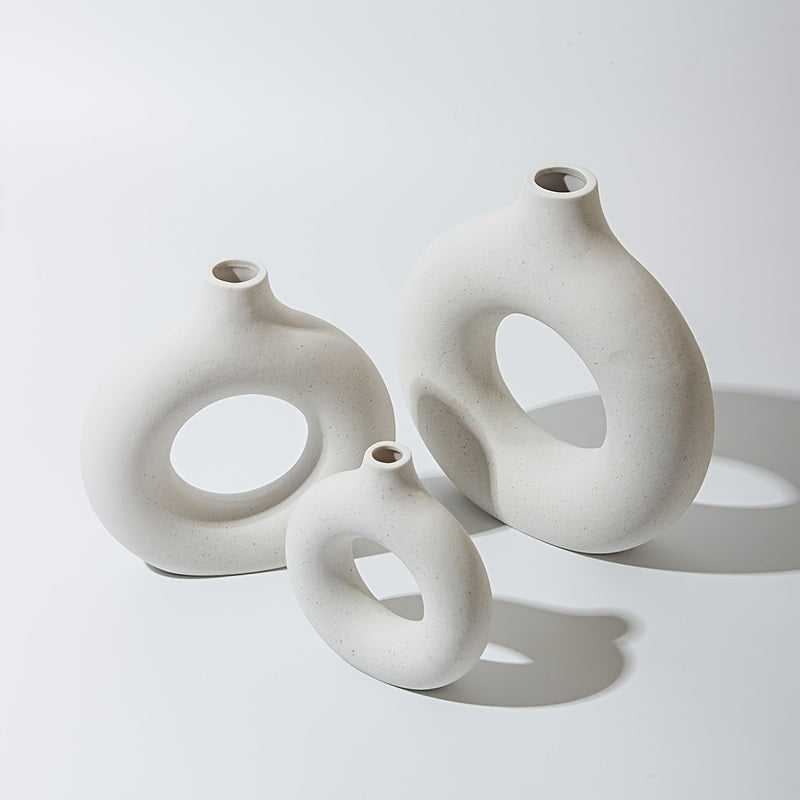 White Ceramic Modern Home Boho Vases - Zayd’s Department Store