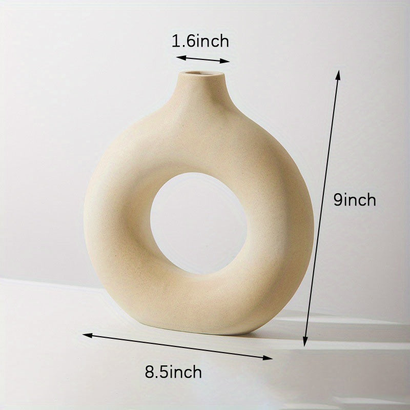 White Ceramic Modern Home Boho Vases - Zayd’s Department Store