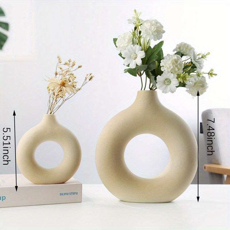 White Ceramic Modern Home Boho Vases - Zayd’s Department Store