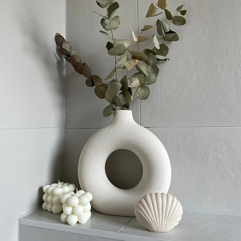 White Ceramic Modern Home Boho Vases - Zayd’s Department Store