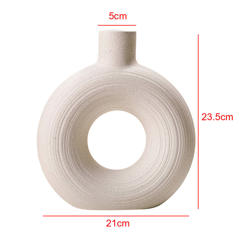 2Pcs Nordic Ceramic Vase Snuggle Set in White Matte - Zayd’s Department Store