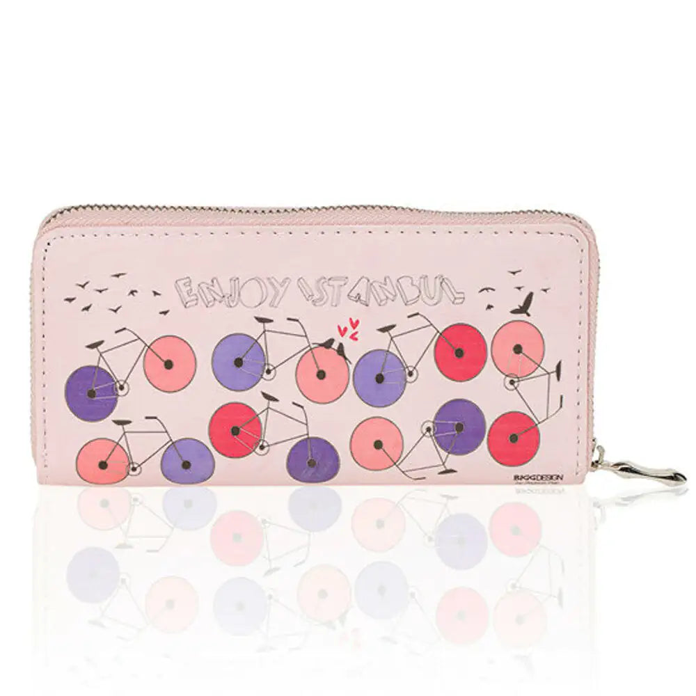 BiggDesign Bicycle Patterned Pink Wallet - Zayd’s Department Store