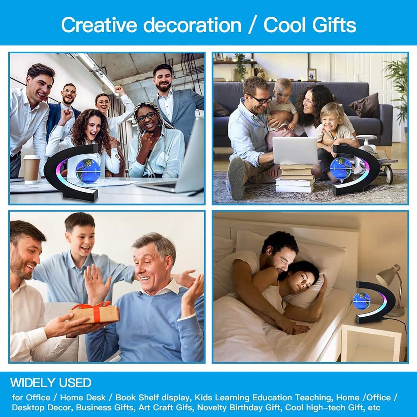 Magnetic Levitation Globe with LED Light, Desktop Decorations, Unique Gift | Father'S Day Gifts, Stunning Visuals, Atmospheric Lighting, Perfect Gift, Compact & Stylish, Valentine'S Day Gifts