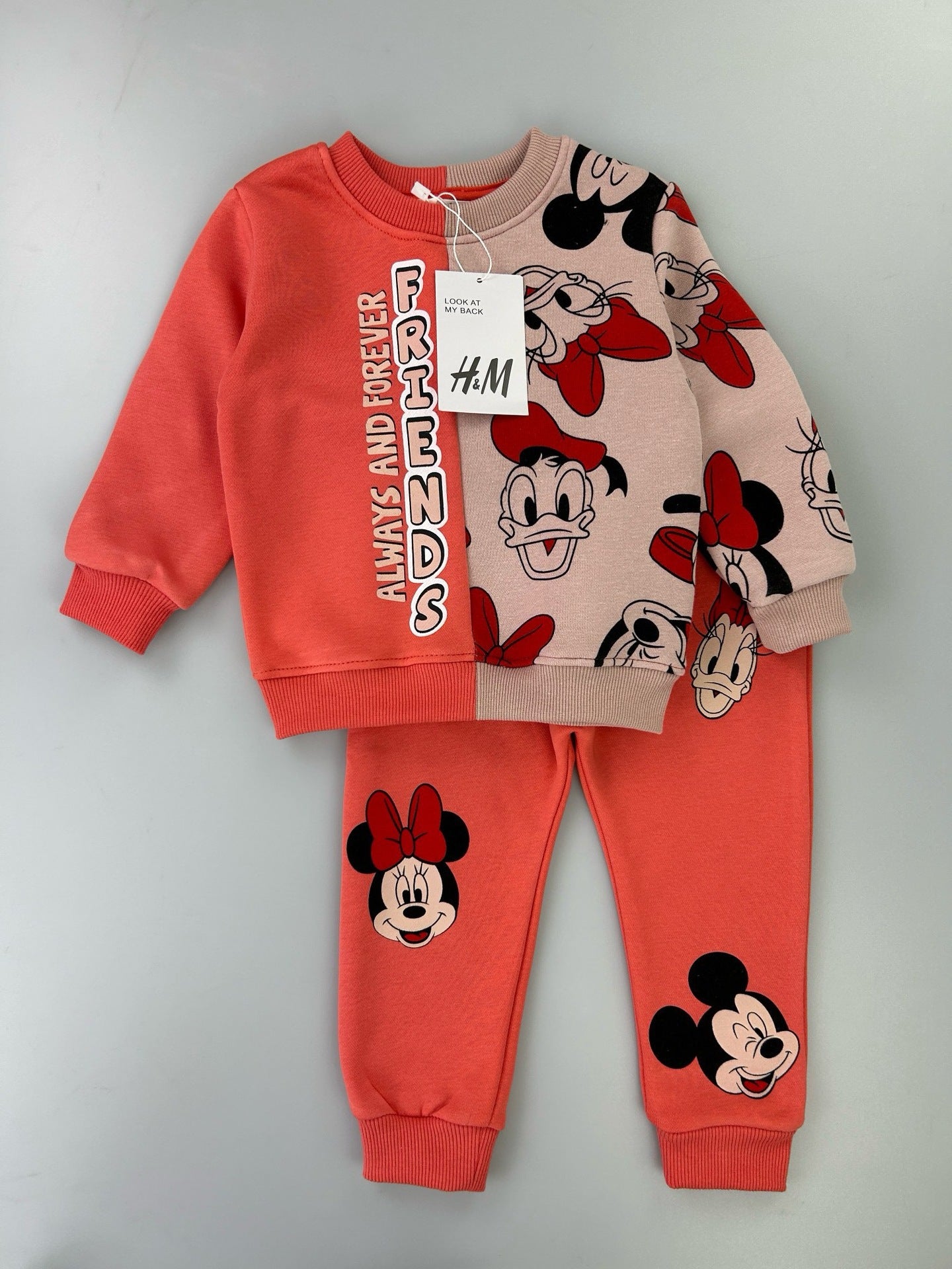 Cartoon children's casual hoodie, children's fleece warm two-piece set, baby sportswear with hooded fleece - Zayd’s Department Store