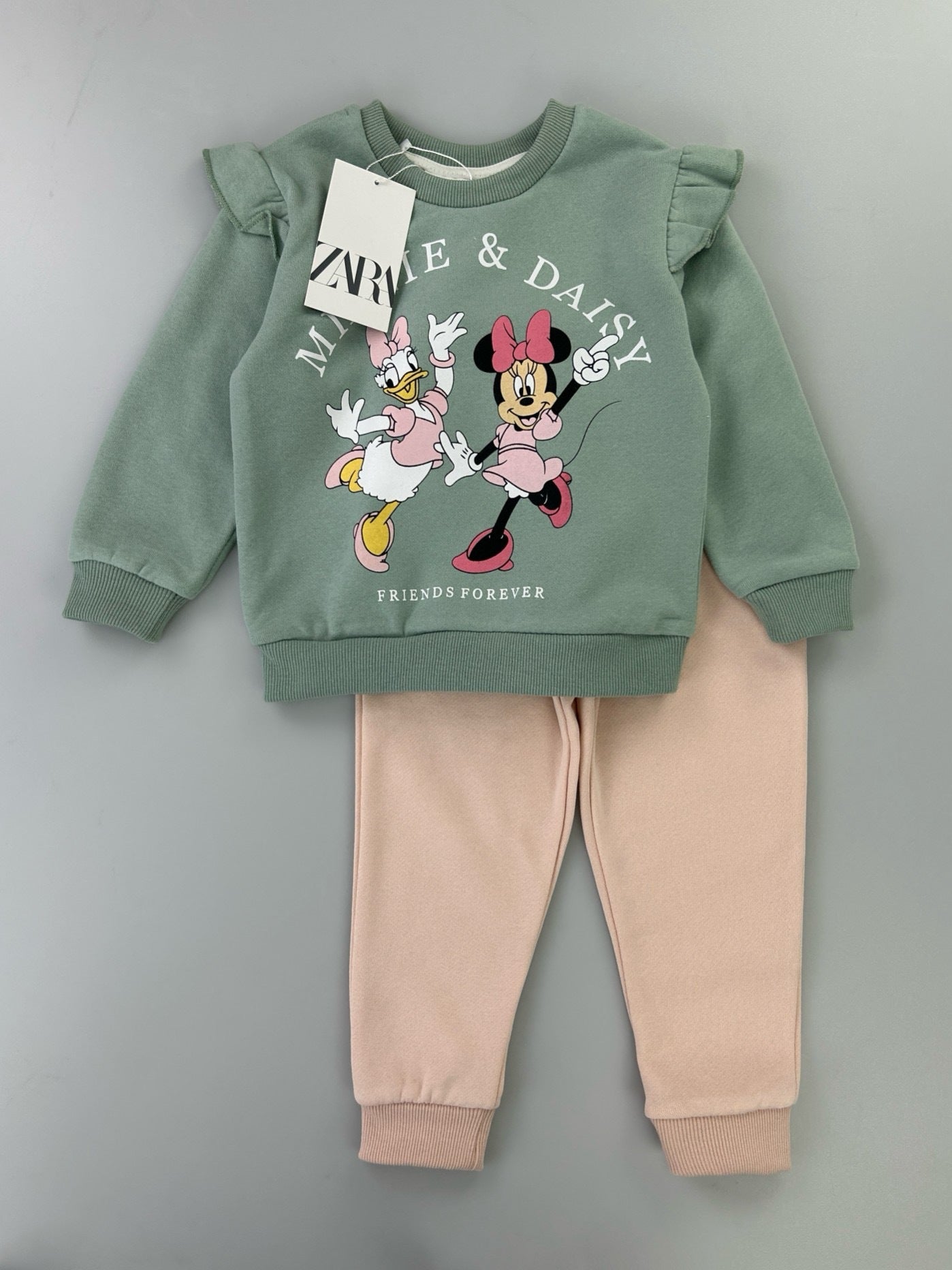 Cartoon children's casual hoodie, children's fleece warm two-piece set, baby sportswear with hooded fleece - Zayd’s Department Store
