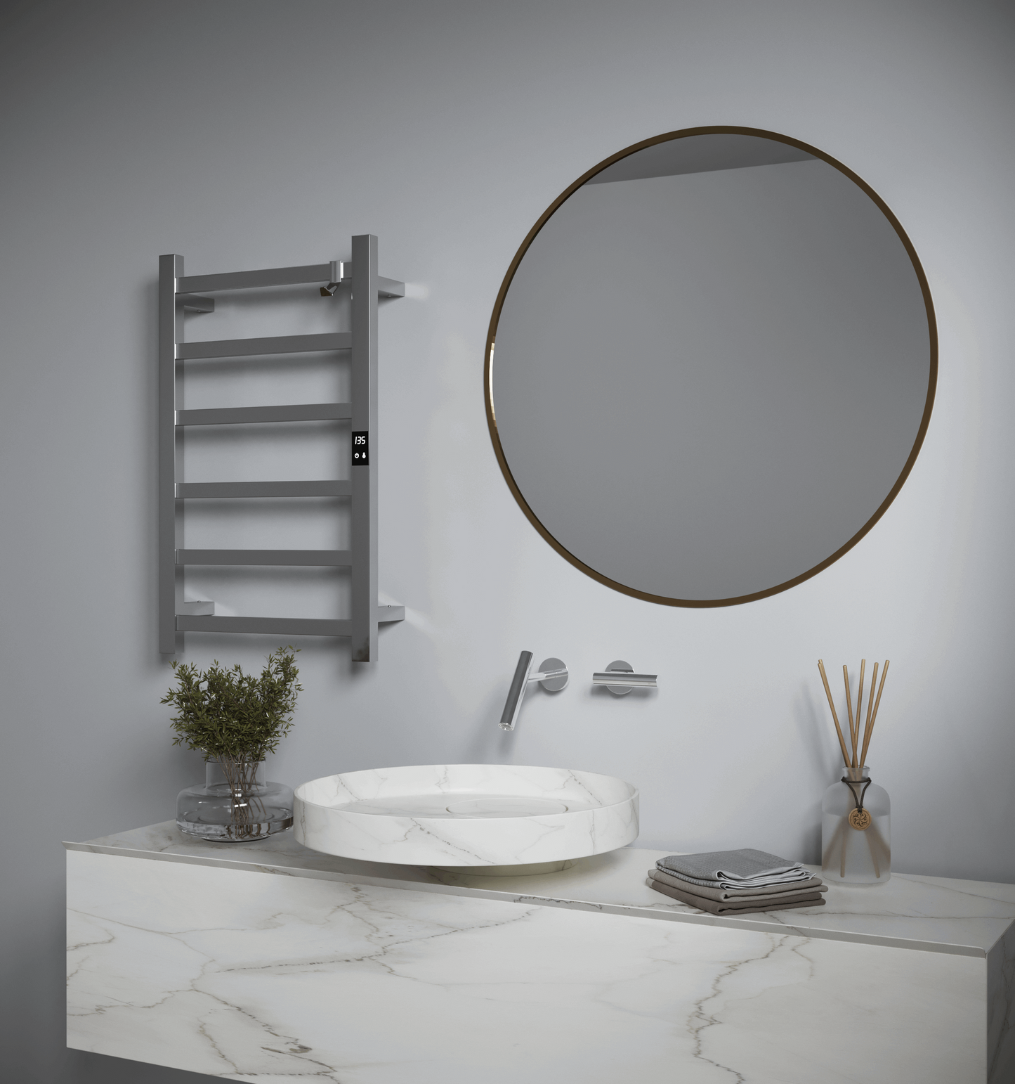 Topdattion Luxury Electric Towel Warmer | Thin 6-Bar Design | Modern Stainless-Steel Finish - Zayd’s Department Store