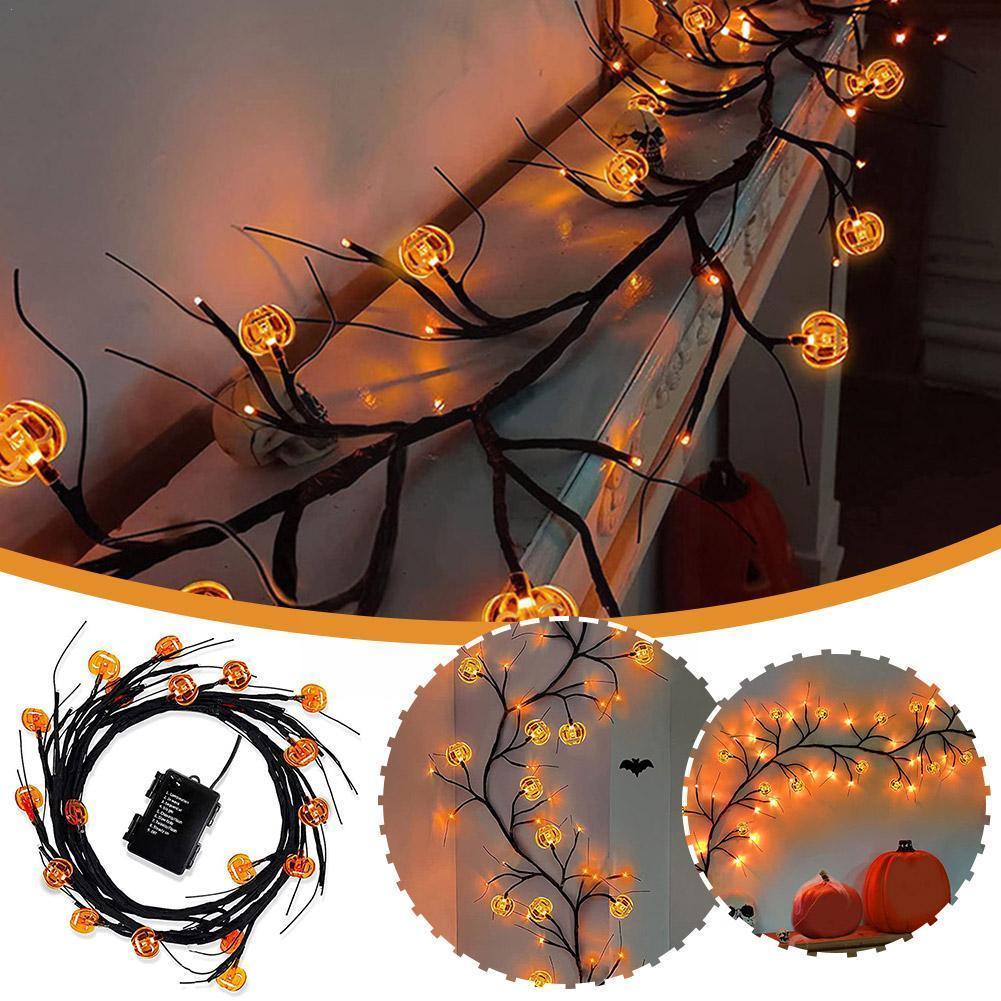 Halloween LED Willow Vine String Light Cool Cartoon Bat Pumpkin Decoration For Indoor Outdoor Party House Decor - Zayd’s Department Store