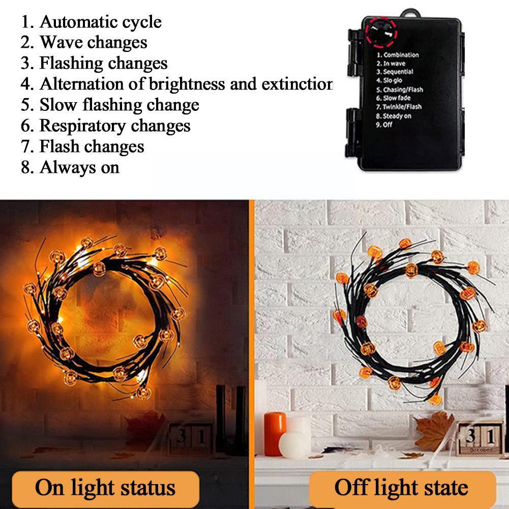 Halloween LED Willow Vine String Light Cool Cartoon Bat Pumpkin Decoration For Indoor Outdoor Party House Decor - Zayd’s Department Store