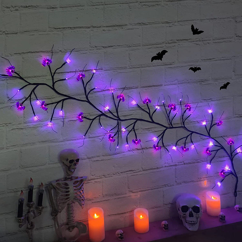 Halloween LED Willow Vine String Light Cool Cartoon Bat Pumpkin Decoration For Indoor Outdoor Party House Decor - Zayd’s Department Store