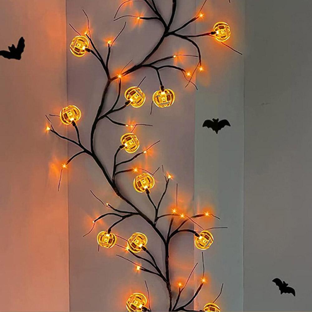 Halloween LED Willow Vine String Light Cool Cartoon Bat Pumpkin Decoration For Indoor Outdoor Party House Decor - Zayd’s Department Store