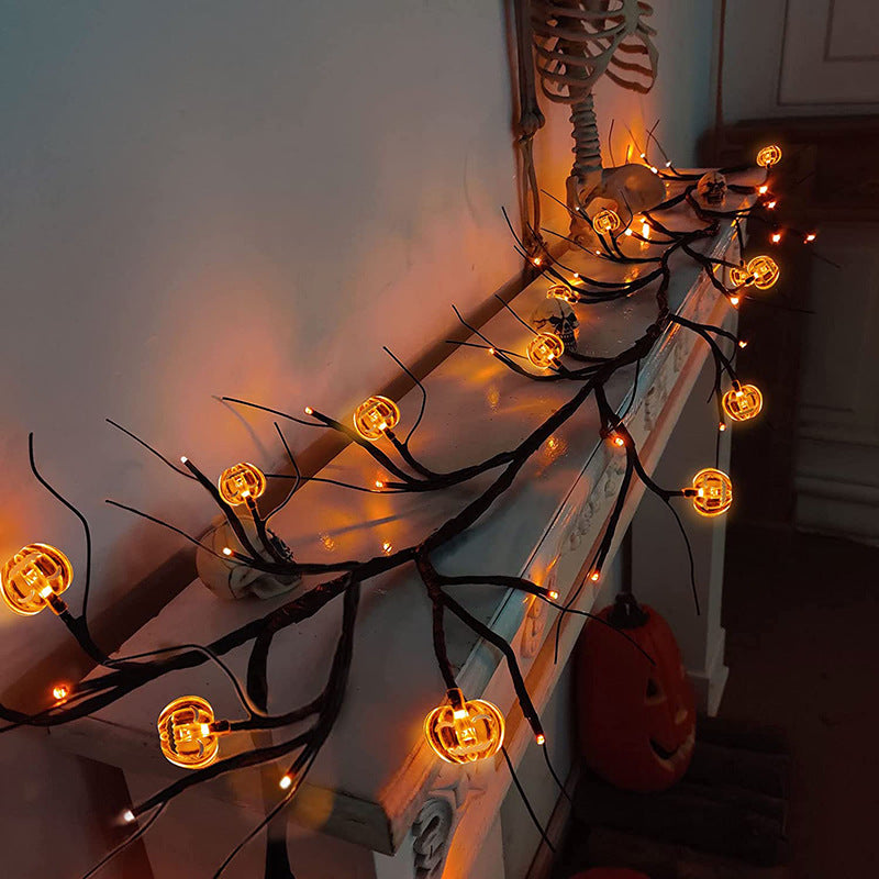 Halloween LED Willow Vine String Light Cool Cartoon Bat Pumpkin Decoration For Indoor Outdoor Party House Decor - Zayd’s Department Store