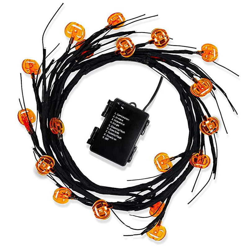 Halloween LED Willow Vine String Light Cool Cartoon Bat Pumpkin Decoration For Indoor Outdoor Party House Decor - Zayd’s Department Store