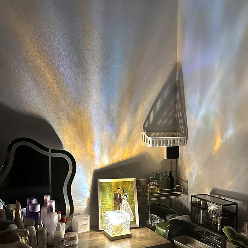 LED Water Ripple Ambient Night Light USB Rotating Projection Crystal Table Lamp RGB Dimmable Home Decoration 16 Color Gifts - Zayd’s Department Store