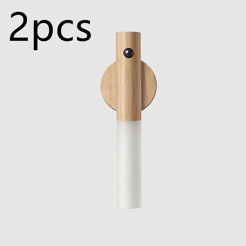 Auto LED USB Magnetic Wood Wireless Night Light Corridors Porch Lights PIR Motion Sensor Wall Light Cabinet Lamp - Zayd’s Department Store