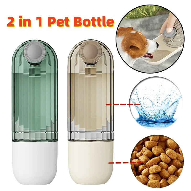 2 In 1 Pet Water Cup Segment Design Green Dog Walking Portable Drinking Cup Dog Feeding Supplies Pet Supplies Dog Walking Water Feeder Pets Products - Zayd’s Department Store