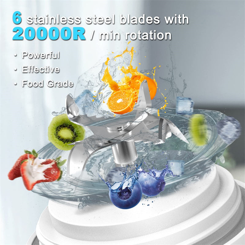 Portable Blender Juicer Personal Size Blender For Shakes And Smoothies With 6 Blade Mini Blender Kitchen Gadgets - Zayd’s Department Store