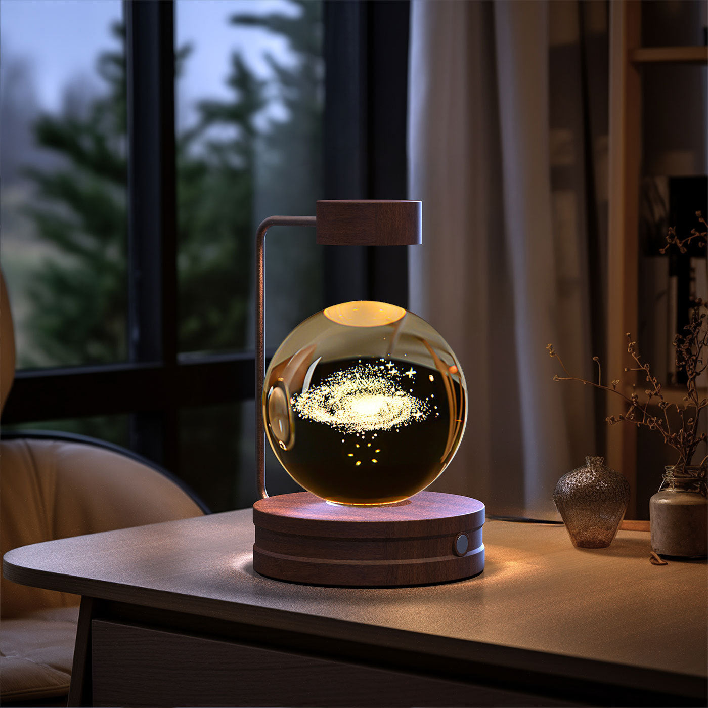 Crystal Ball Cosmic Dinosaur Indoor Night Light USB Power Warm Bedside Light Birthday Gift Night Lamp - Zayd’s Department Store