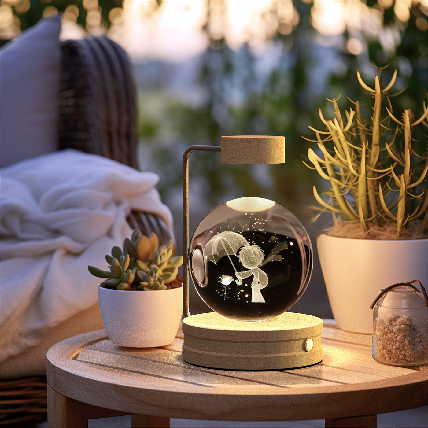 Crystal Ball Cosmic Dinosaur Indoor Night Light USB Power Warm Bedside Light Birthday Gift Night Lamp - Zayd’s Department Store