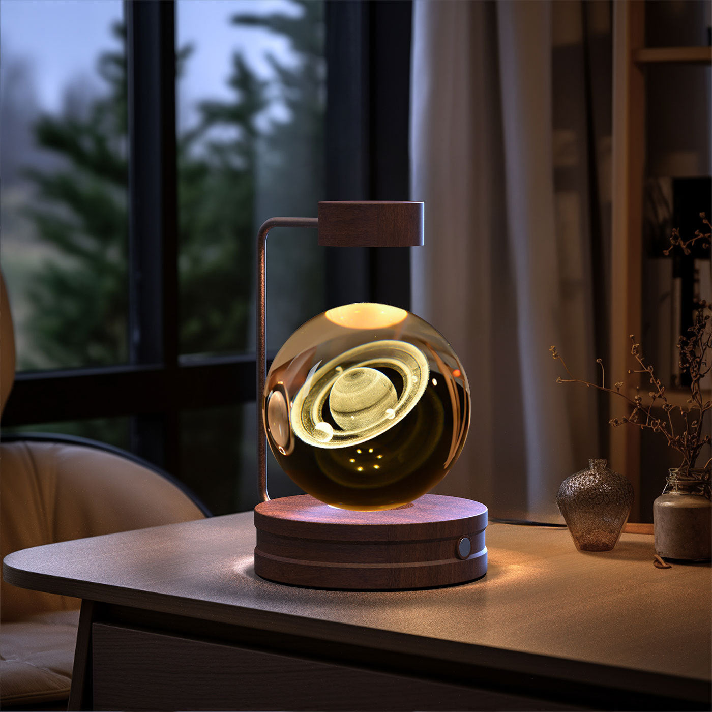 Crystal Ball Cosmic Dinosaur Indoor Night Light USB Power Warm Bedside Light Birthday Gift Night Lamp - Zayd’s Department Store