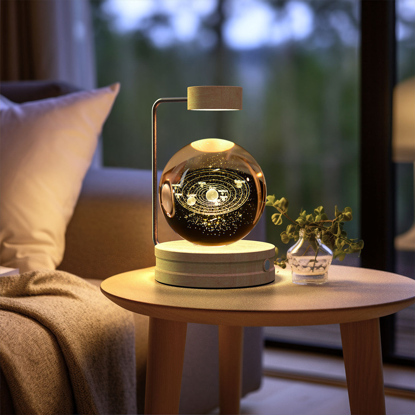 Crystal Ball Cosmic Dinosaur Indoor Night Light USB Power Warm Bedside Light Birthday Gift Night Lamp - Zayd’s Department Store