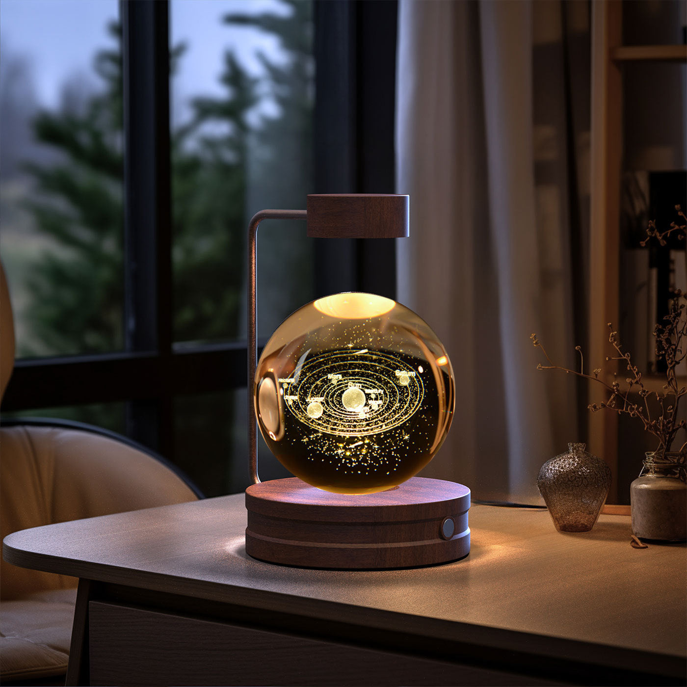 Crystal Ball Cosmic Dinosaur Indoor Night Light USB Power Warm Bedside Light Birthday Gift Night Lamp - Zayd’s Department Store