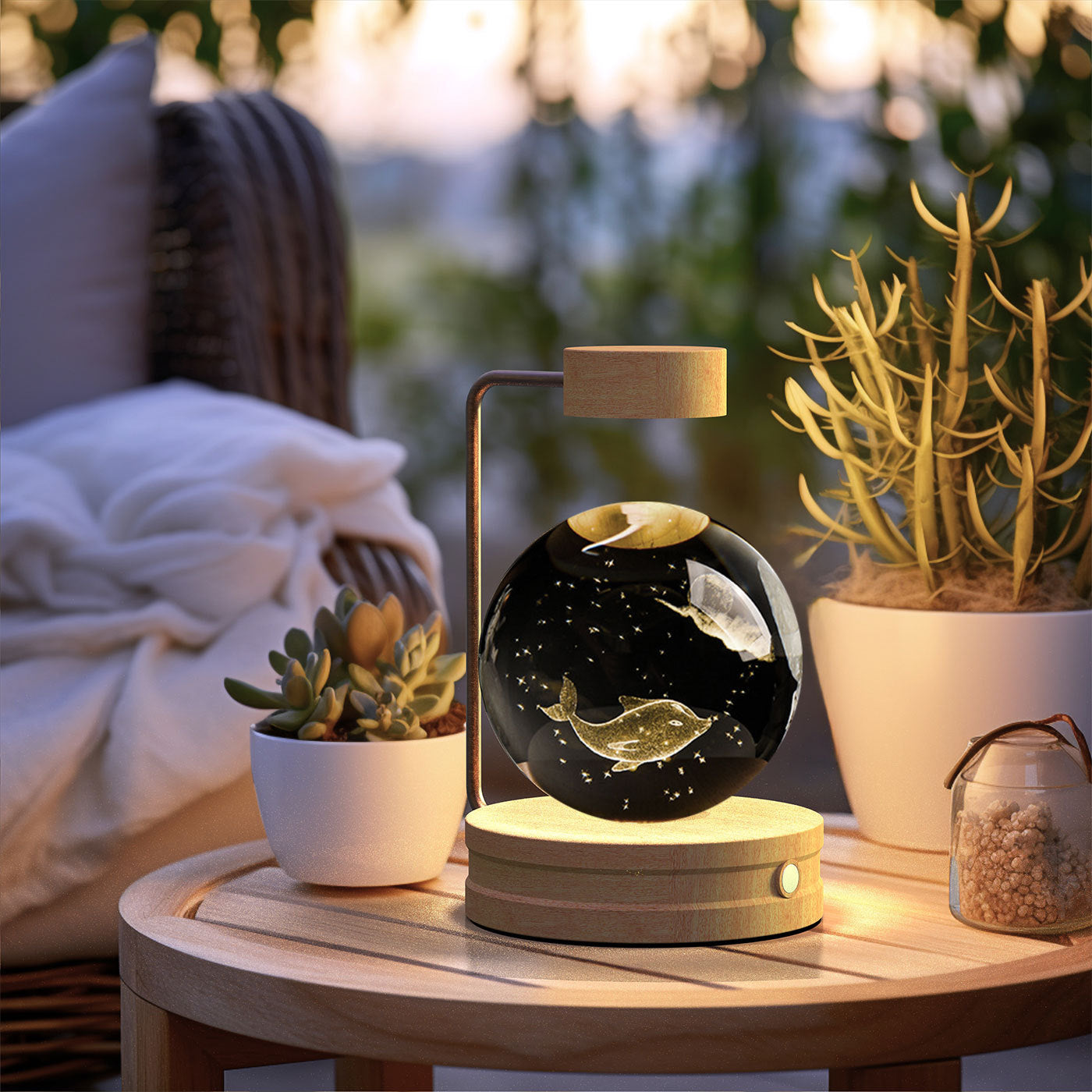 Crystal Ball Cosmic Dinosaur Indoor Night Light USB Power Warm Bedside Light Birthday Gift Night Lamp - Zayd’s Department Store