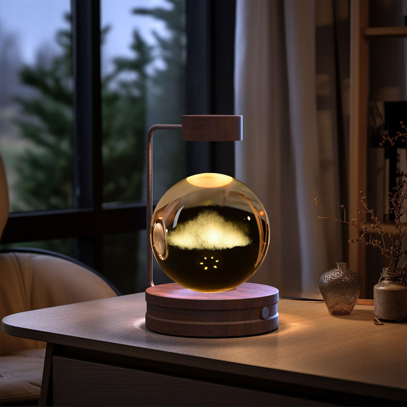Crystal Ball Cosmic Dinosaur Indoor Night Light USB Power Warm Bedside Light Birthday Gift Night Lamp - Zayd’s Department Store