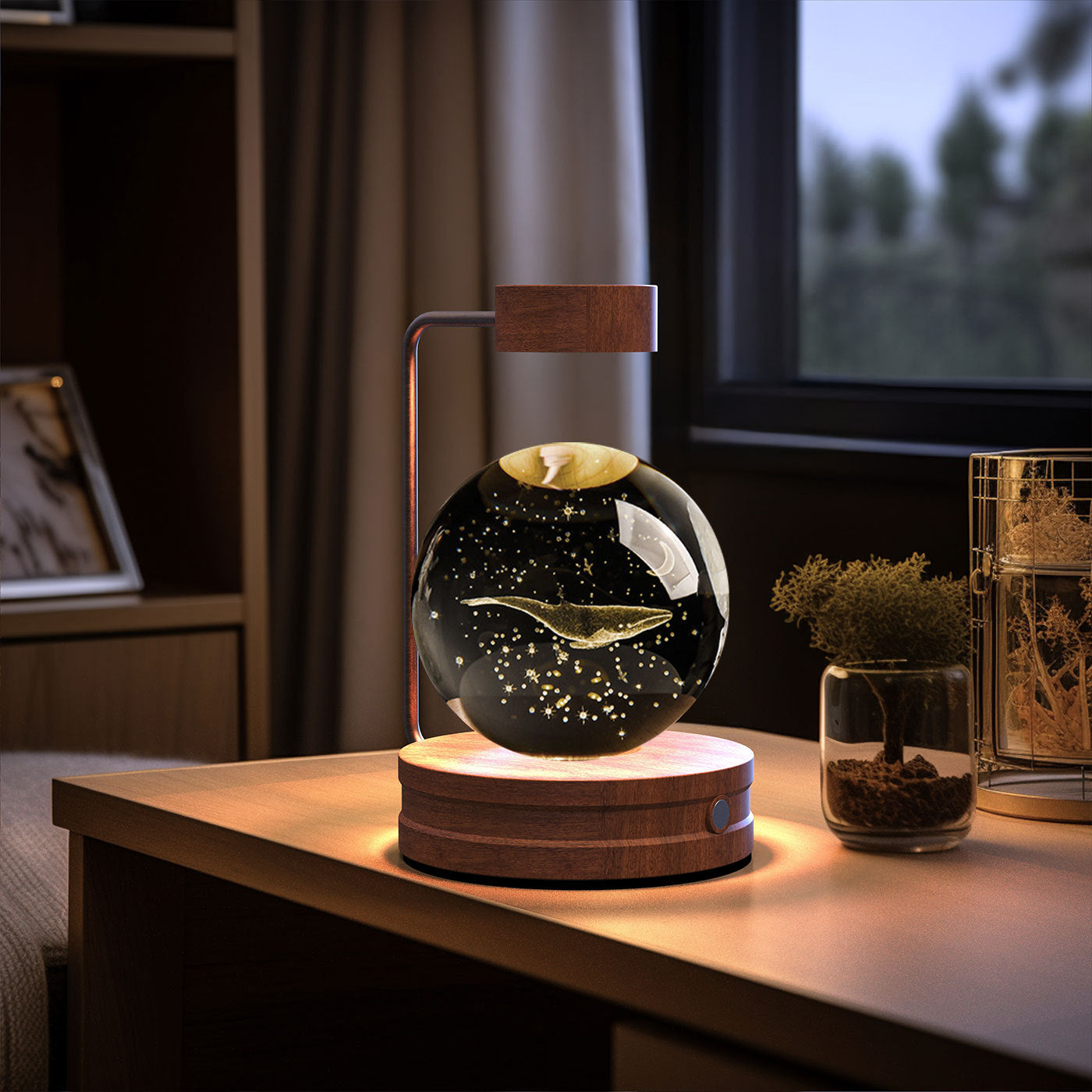 Crystal Ball Cosmic Dinosaur Indoor Night Light USB Power Warm Bedside Light Birthday Gift Night Lamp - Zayd’s Department Store