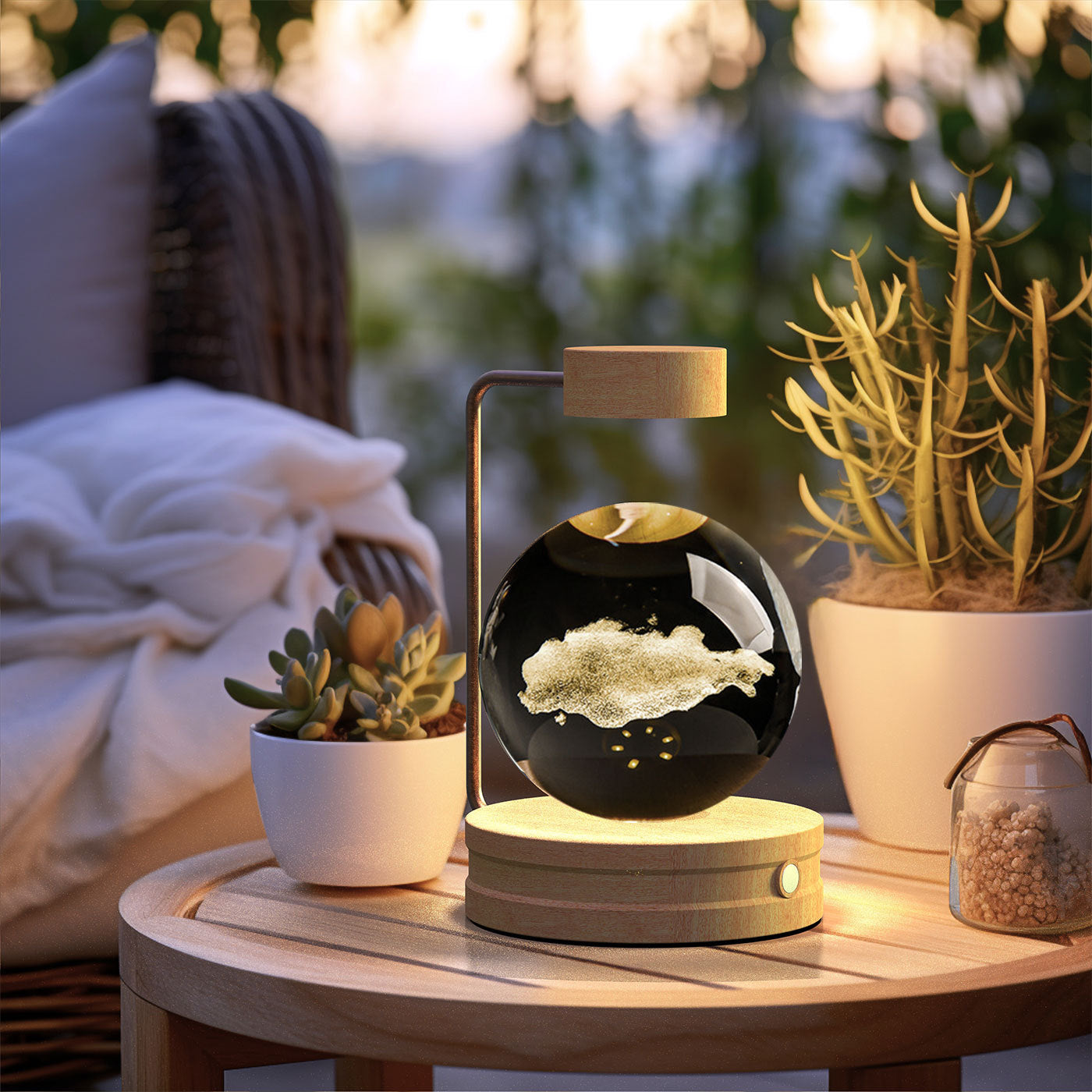 Crystal Ball Cosmic Dinosaur Indoor Night Light USB Power Warm Bedside Light Birthday Gift Night Lamp - Zayd’s Department Store