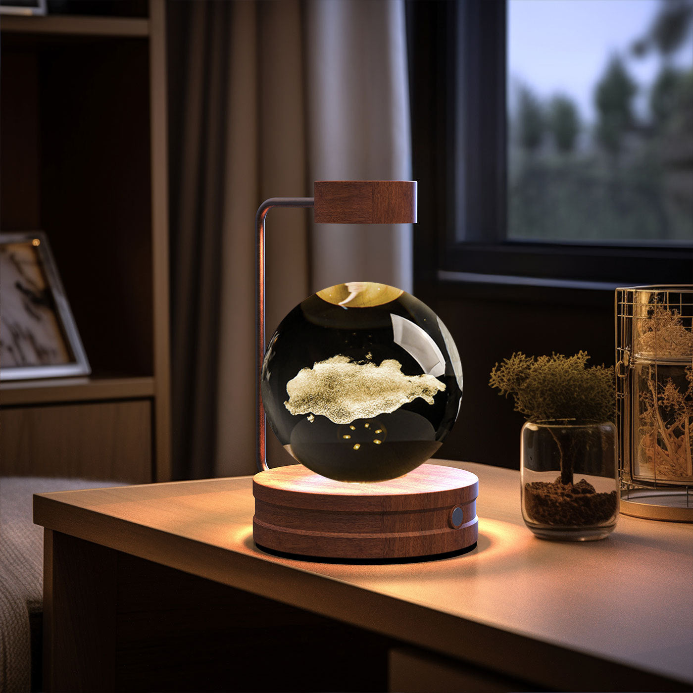 Crystal Ball Cosmic Dinosaur Indoor Night Light USB Power Warm Bedside Light Birthday Gift Night Lamp - Zayd’s Department Store