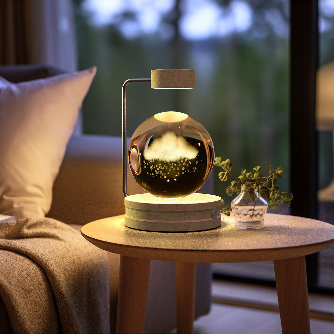 Crystal Ball Cosmic Dinosaur Indoor Night Light USB Power Warm Bedside Light Birthday Gift Night Lamp - Zayd’s Department Store