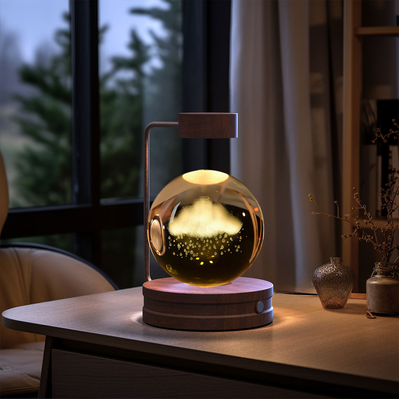 Crystal Ball Cosmic Dinosaur Indoor Night Light USB Power Warm Bedside Light Birthday Gift Night Lamp - Zayd’s Department Store