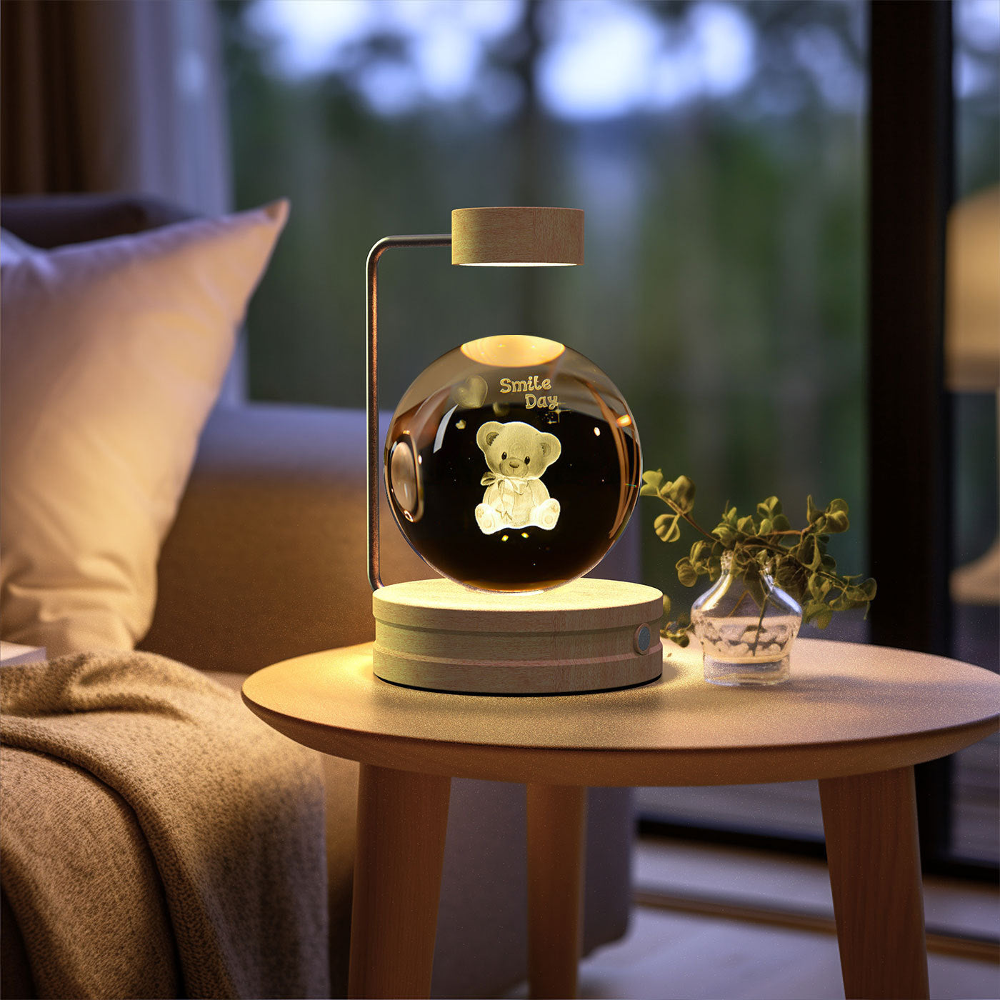 Crystal Ball Cosmic Dinosaur Indoor Night Light USB Power Warm Bedside Light Birthday Gift Night Lamp - Zayd’s Department Store