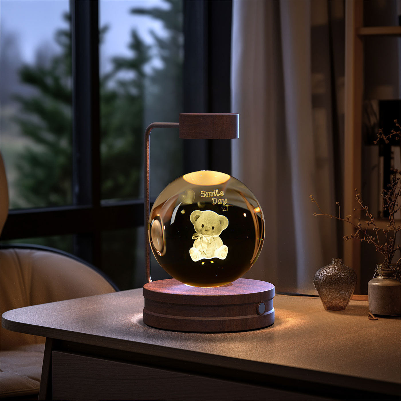 Crystal Ball Cosmic Dinosaur Indoor Night Light USB Power Warm Bedside Light Birthday Gift Night Lamp - Zayd’s Department Store