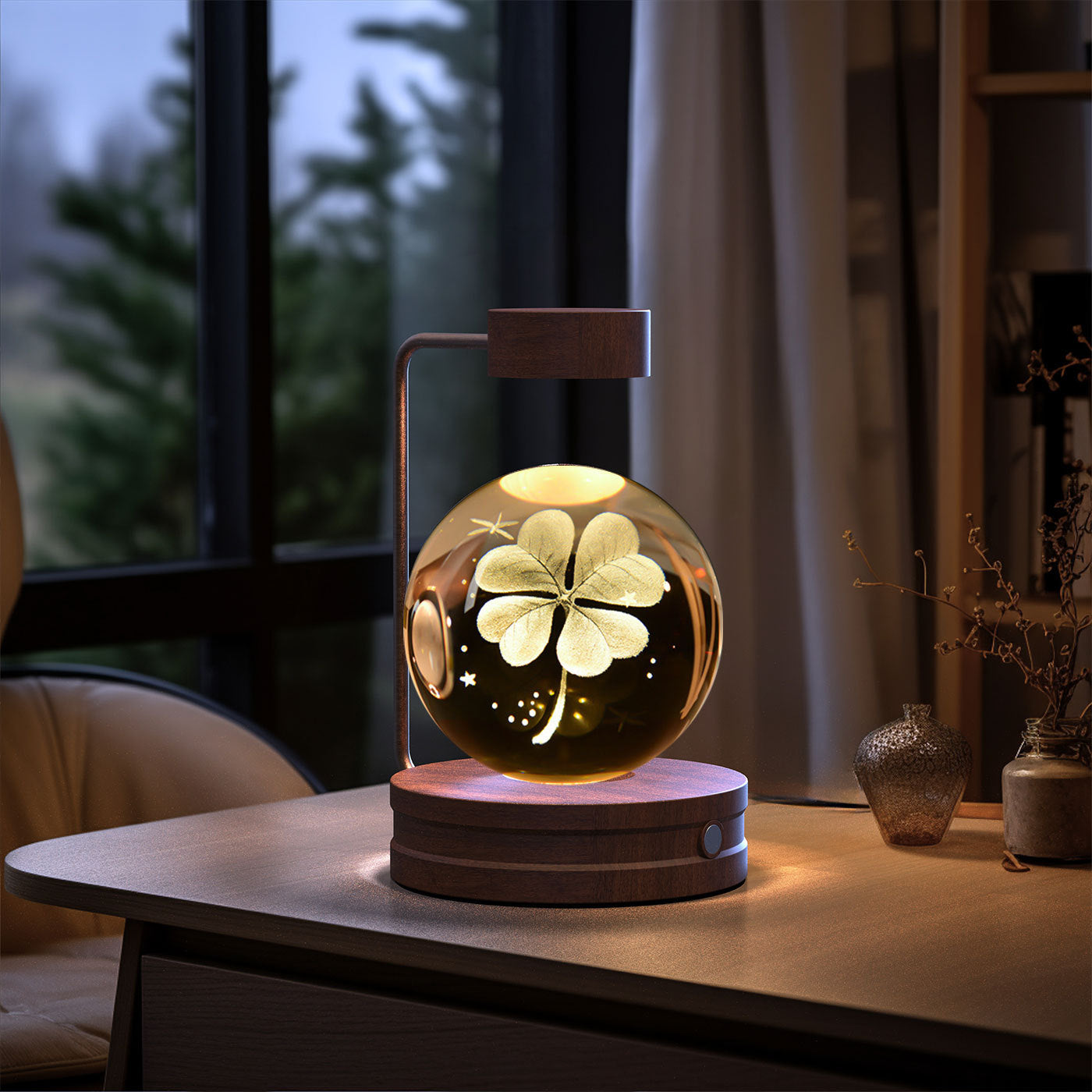Crystal Ball Cosmic Dinosaur Indoor Night Light USB Power Warm Bedside Light Birthday Gift Night Lamp - Zayd’s Department Store