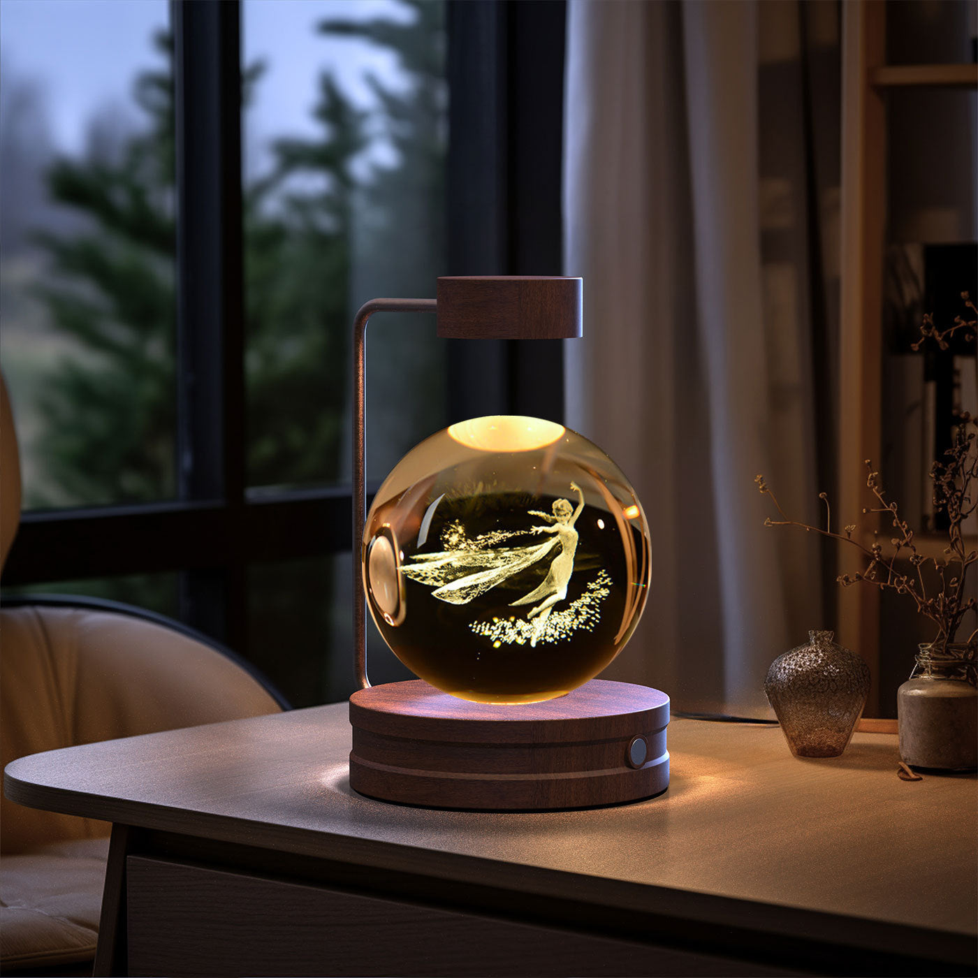 Crystal Ball Cosmic Dinosaur Indoor Night Light USB Power Warm Bedside Light Birthday Gift Night Lamp - Zayd’s Department Store