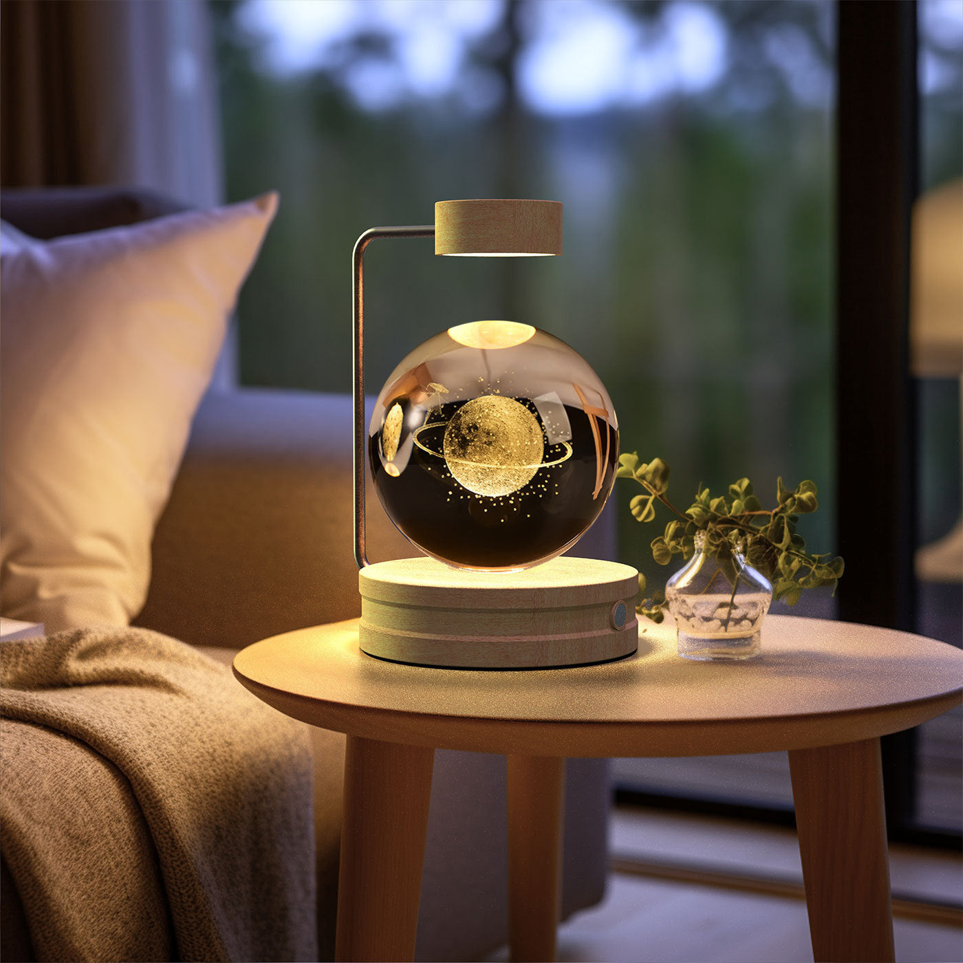 Crystal Ball Cosmic Dinosaur Indoor Night Light USB Power Warm Bedside Light Birthday Gift Night Lamp - Zayd’s Department Store