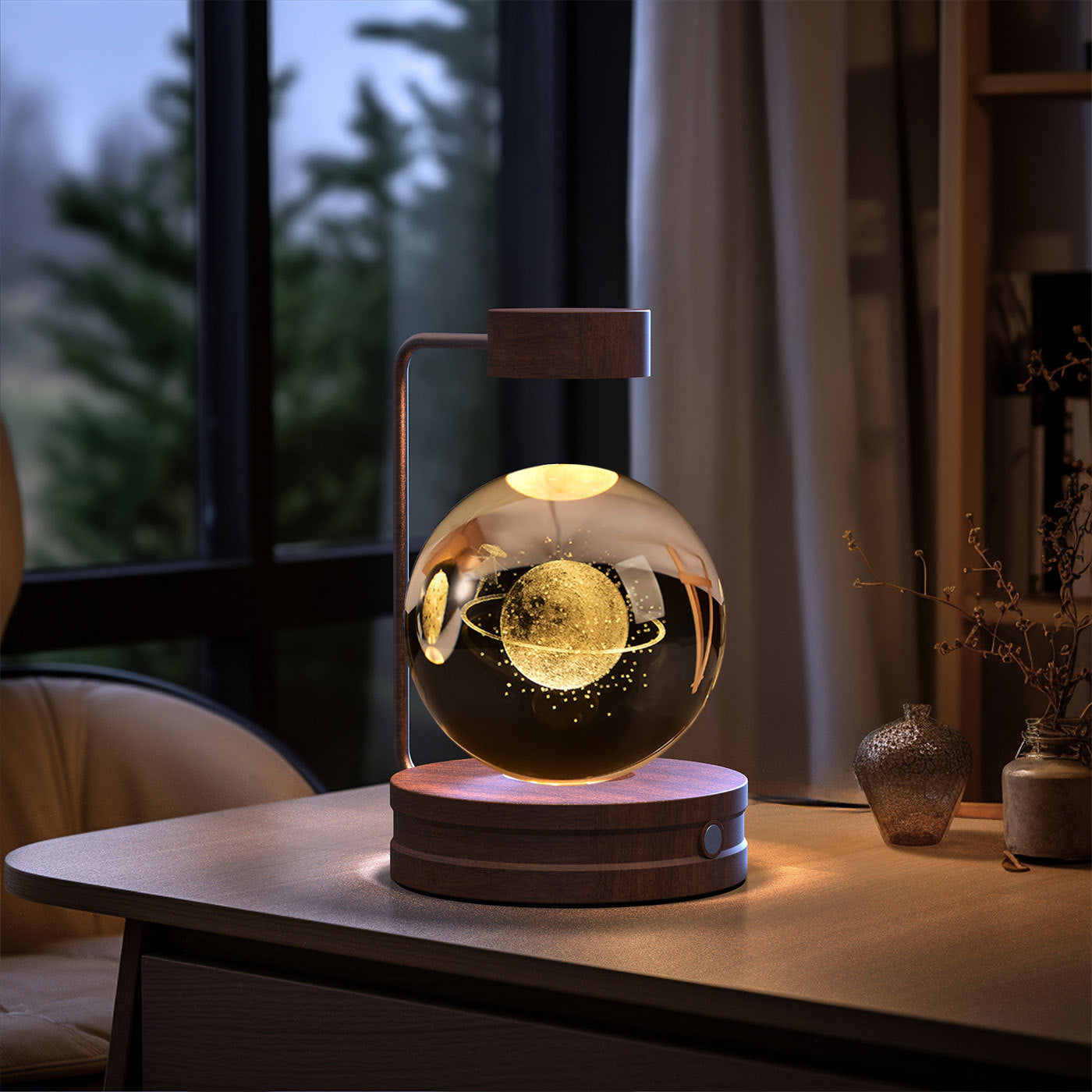 Crystal Ball Cosmic Dinosaur Indoor Night Light USB Power Warm Bedside Light Birthday Gift Night Lamp - Zayd’s Department Store